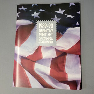 Vintage 1989-90 Definitive Mint Set Stamps Stationery USPS Book Patriotic USA